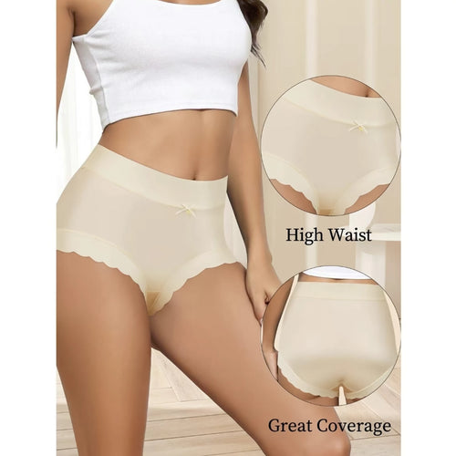Silk Panties 12 Pack, Smooth Satin High Waist Underwear for Women, Full coverage, Cheeky, No Show, Breathable, Comfortable, Seamless Women's Briefs (A03)