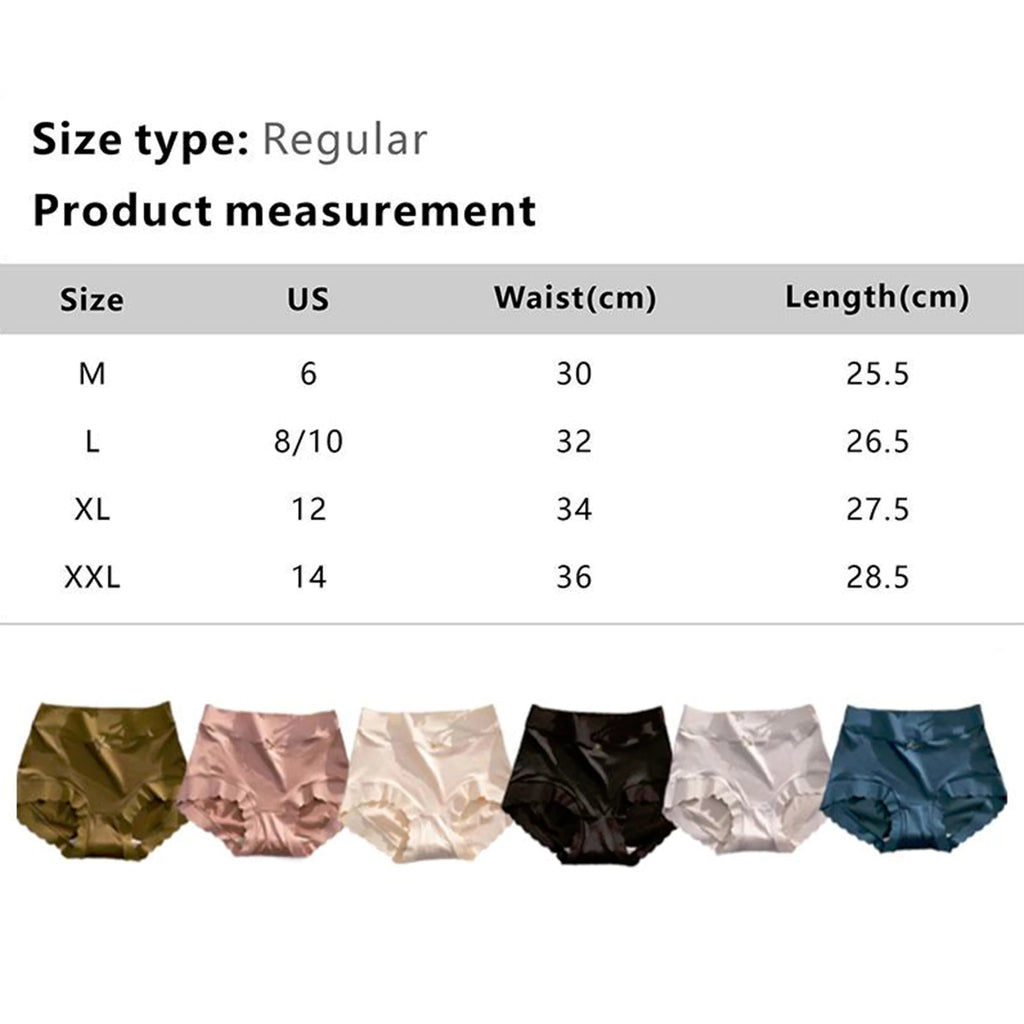 Silk Panties 12 Pack, Smooth Satin High Waist Underwear for Women, Full coverage, Cheeky, No Show, Breathable, Comfortable, Seamless Women's Briefs (A03)