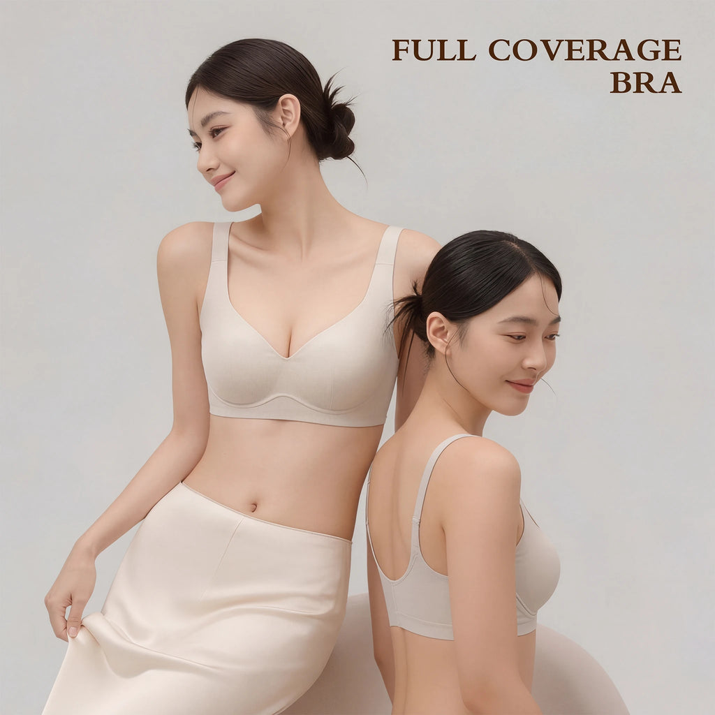 Jelly Bras for Women No Underwire, Plus Size Full Coverage Deep V Supportive Seamless Tshirt Bra, Adjustable Straps Lift (NY01-White)