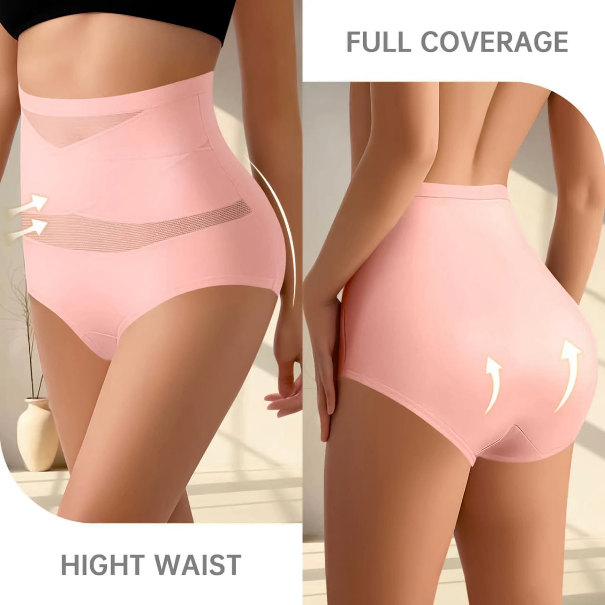 Tummy Control Shapewear Panties for Women-High Waisted Body Shaper Underwear Seamless Shapewear Panty Girdle (12 PCS)